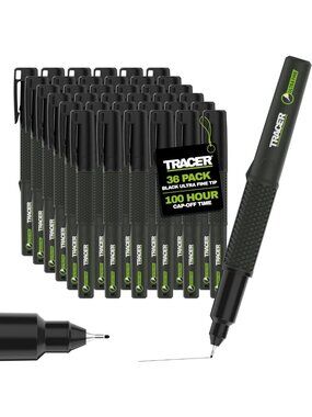 Ultra Fine Tip Permanent Markers 36 Pack - Quick Drying, Black Ink, Art Supplies